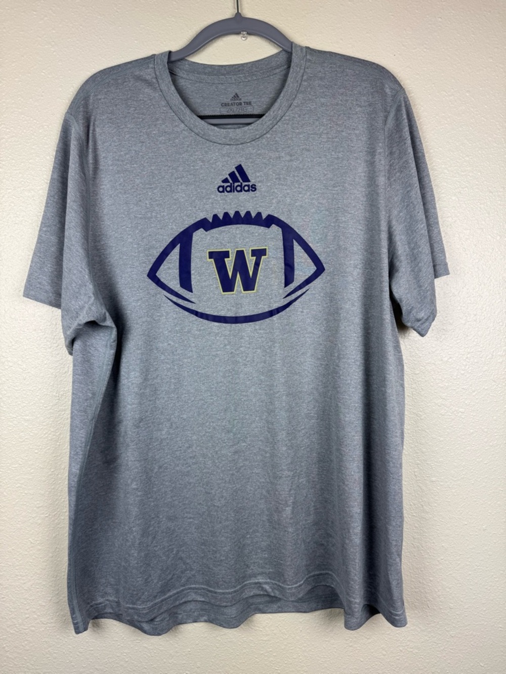 Adidas Men’s Gray University of Washington Huskies College Football Logo T XXL